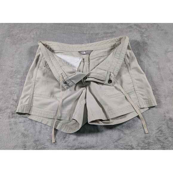 The North Face Womens 10 Tan Utility Shorts Hiking Camping Casual Drawstring Wai - Picture 5 of 11
